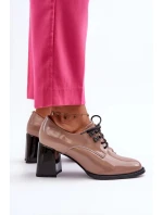 Béžové dámské patentované boty na vysokém podpatku Nelione Béžové dámské patentované boty na vysokém podpatku Nelione