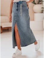 ROSA LOVE modrá maxi sukně s květinami FashionStreet CY0511