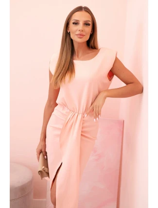 Dámská pruhovaná bavlněná šaty s V výstřihem a knoflíky tmavě mátová