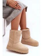 Dámské sněžné boty s oteplovacím kožešinou Bežová Abrams