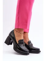 Lakované lodičky na robustním podpatku černé Terimene Lakované lodičky na robustním podpatku černé Terimene