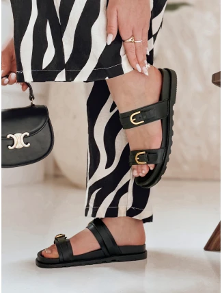 Dámské žabky s přezkami NICE MOVE black FashionStreet ZY0887