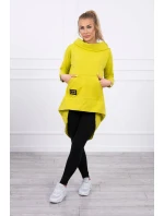 Mikina s dlouhými zády a kapucí kiwi