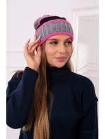 Dámská čepice Kinga K297 tmavě šedá+černá