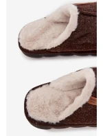 Pánské chlupaté papuče – čokoládové Darielle
