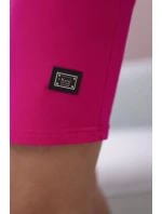 Šaty s vázaným výstřihem fuchsiové barvy