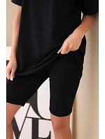 Dámský bavlněný komplet s krátkým rukávem a šortkami žlutý Dámský bavlněný komplet s krátkým rukávem a šortkami žlutý