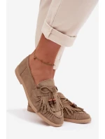 Dámské Mokasíny S Frézlami A Korálky Zelené Teressa