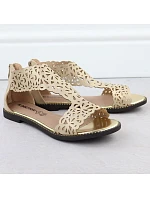 Dámské ažurové sandály platinově zlaté M.Daszynski MR24148-2