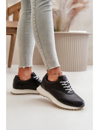 Dámské Sneakers Sportovní Obuv Z Eko Kůže Big Star OO274024 Hi-Poly System Černé