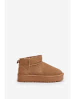 Dámské Velurové Sněhule Na Platformě Camel Nereviana