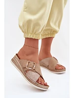 Dámské sandály na platformě s ozdobnou přezkou Inblu RV000012 hnědé