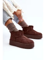 Hnědé semišové boty na platformě Corcoran