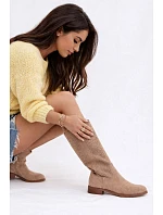 Dámské kozačky HY61-8022 béžové - S.Barski