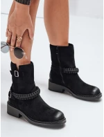 Dámské černé semišové boty FashionStreet ZY1032