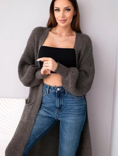 Dlouhý kardigan svetr cappuccino