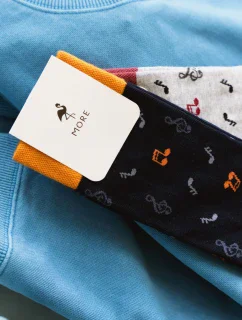 Miusical Notes 051-133 tmavě modré ponožky - Více