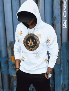 Pánská bílá mikina s potiskem FashionStreet BX5310