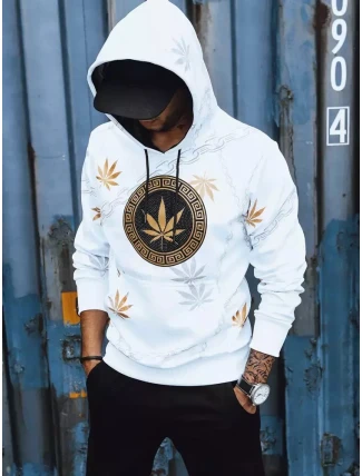 Pánská bílá mikina s potiskem FashionStreet BX5310