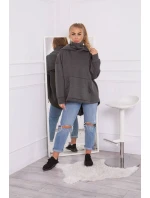 Zateplená mikina se zipem na zádech grafitová Zateplená mikina se zipem na zádech grafitová