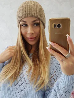Tenká čepice Grace K211 tmavě béžová