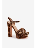 Dámské Sandály Na Podpatku A Platformě Eko Kožené Béžové Lomman Dámské Sandály Na Podpatku A Platformě Eko Kožené Béžové Lomman