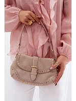 Eko semišová kabelka s přezkami světle béžová Clarielle