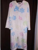 Dámský 3/4 župan kapuce/zip - květy - Vestis