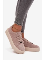 Semišové dámské tenisky na platformě Vinceza 79578 Béžové