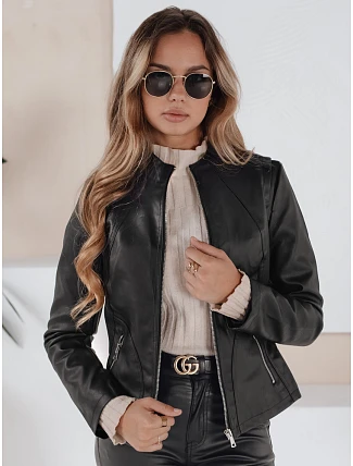 Dámská kožená bunda TY5201 černá - FashionStreet Dámská kožená bunda TY5201 černá - FashionStreet