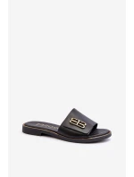 Zazoo 40384 Elegantní Dámské Kožené Černé Žabky Zazoo 40384 Elegantní Dámské Kožené Černé Žabky