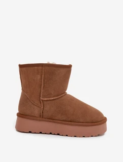 Dámské sněhule Privine z přírodního semiše na platformě – camel