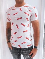 Pánské bílé tričko s potiskem FashionStreet RX5269 Pánské bílé tričko s potiskem FashionStreet RX5269