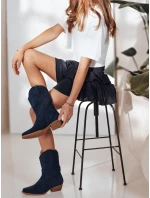 Dámské semišové kovbojské boty tmavě modré FashionStreet ZY1234
