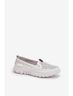 Děrované Baletky Z Přírodní Kůže Vinceza 95336 Bílé