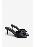 Sandály z umělé kůže na jehlovém podpatku Zlaté Melissea