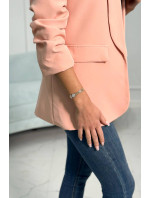 Elegantní sako s klopami meruňkový