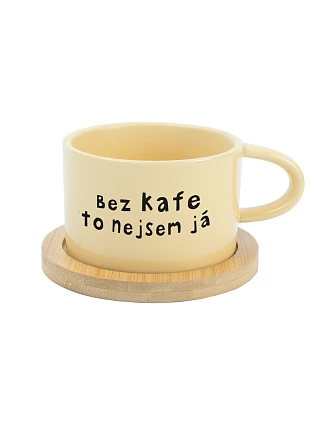 BEZ KAFE TO NEJSEM JÁ - žlutý hrníček makronka 200 ml BEZ KAFE TO NEJSEM JÁ - žlutý hrníček makronka 200 ml