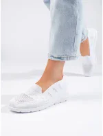 Výborné bílé baleríny dámské bez podpatku Výborné bílé baleríny dámské bez podpatku