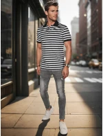 Pánská pruhovaná polokošile bílá FashionStreet PX0642 Pánská pruhovaná polokošile bílá FashionStreet PX0642