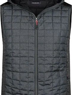 Daiber JN 768 Pánská pletená hybridní vesta 02.0768 grey melange/anthracite melange