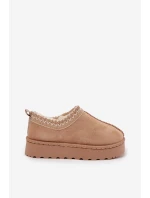 Dětské sněhule s výšivkou béžové Prina