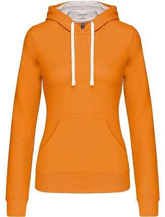 Kariban K 465 Dámská mikina s kontrastní kapucí 20.K465 orange/white
