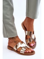 Zazoo 40326 Dámské žabky s ozdobnými výřezy Zlaté