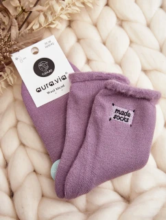 Dámské silné ponožky fialové