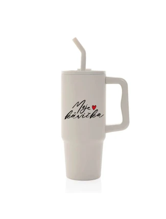 MOJE KÁVIČKA - béžový cestovní termohrnek 900 ml