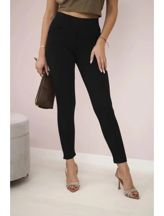 Bavlněné kalhoty s mašlí černé - Kesi