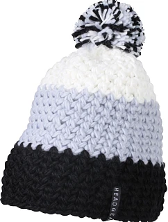 Daiber MB 7940 3-barevná háčkovaná čepice s bambulí 03.7940 black/silver/white