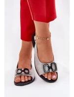 Ploché sandály s ozdobou z eko kůže stříbrné Lilria