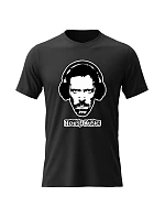 Pánské bavlněné tričko s potiskem - DR. HOUSE - černé